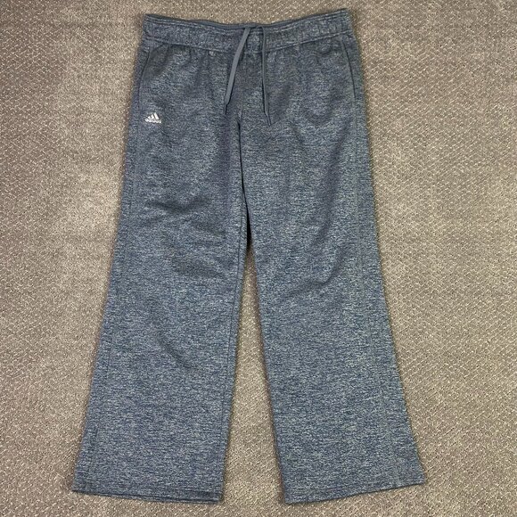 Adidas Climawarm Pants Men's XL Heather Gray Sweatpants Gym Joggers Open Hem - Picture 1 of 15